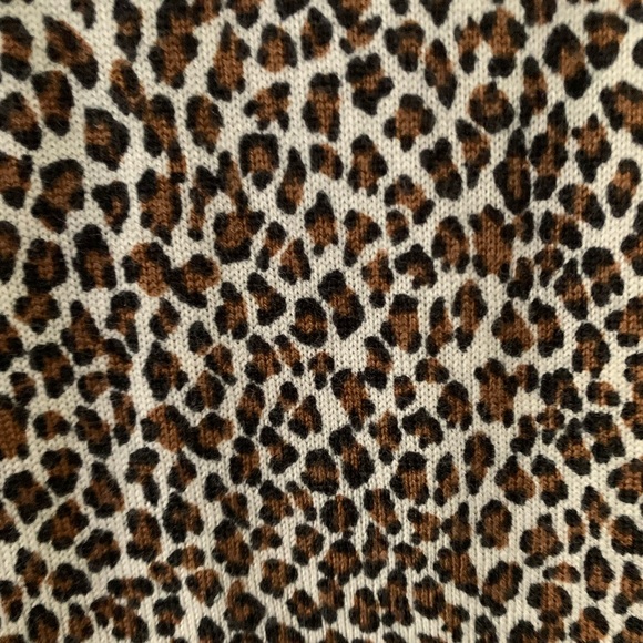 Banana Republic Leopard Merino Wool V Neck Pullover Sweater Large - Picture 4 of 4